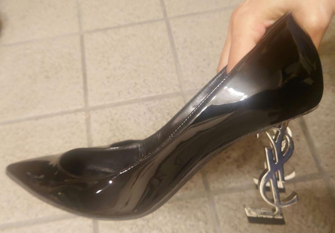 Autentiche decolte Yves Saint Laurent tacco alto a punta nere taglia 36 5 donna