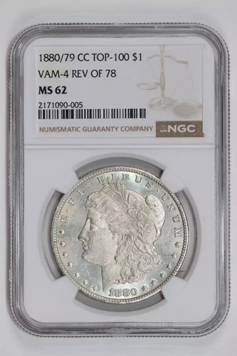 1880/79-CC VAM-4 REVERSE OF 1878 MORGAN DOLLAR NGC MS62
