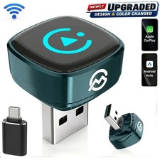 2 in 1 Carplay Wireless Adapter for iPhone Android USB Car Dongle Plug Play