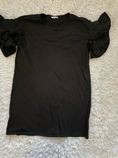 Zara Trafuluc Women’s Sz. M Black Sleeve Ruffle Knit Dress. Cute, Exc. Quality