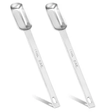 2Pcs 1 Teaspoon Stainless Steel Single Measuring Spoon 5 ML Teaspoon Rectangu...
