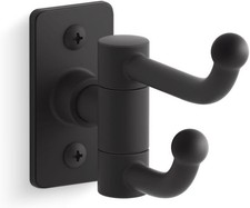 Kohler K-35927-BL, Double Hook Robe Hook, Matte Black