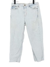 Topshop Women's Jeans W 30 in; L 30 in Blue Cotton with Elastane Straight