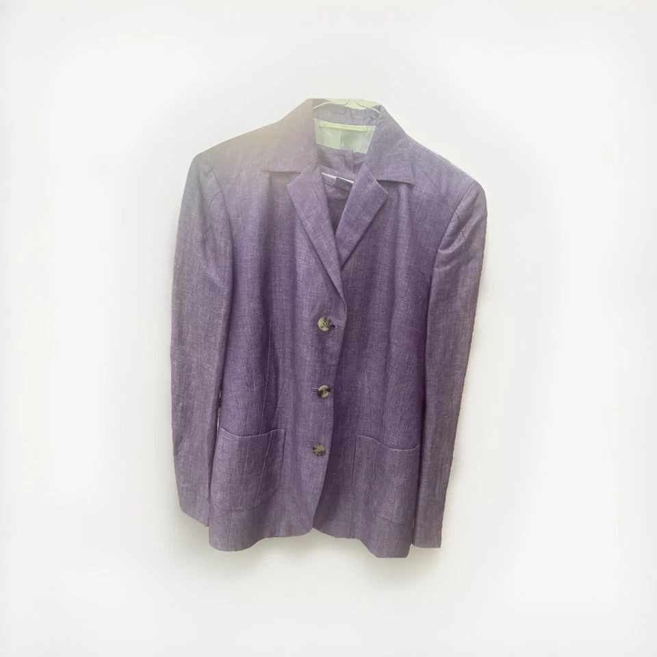 DE COLECCIÓN KITON Napoli Damas Traje 3 Piezas Lino Cachemira Seda Talla 42 Chaqueta Falda Chaleco Foto 2 de 4