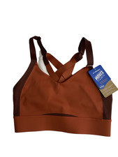 Brooks 30DD/E Copper Run Raisin Drive Interlace Sports Bra Compression Wicking