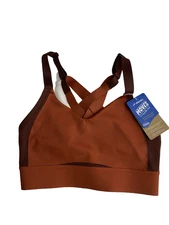 Brooks 30A/B Copper Run Raisin Drive Interlace Sports Bra Compression Wicking