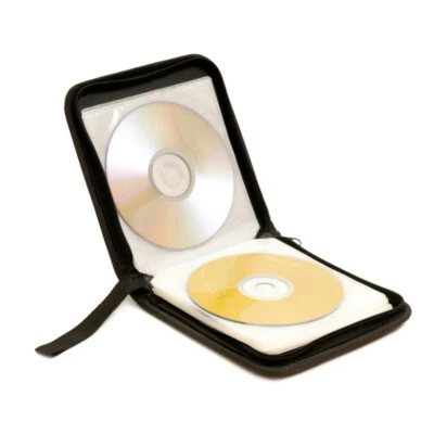 GROOV-E OXFORD CLOTH CD/DVD WALLET WITH 40 SLEEVES - BLACK - GVPC09BK