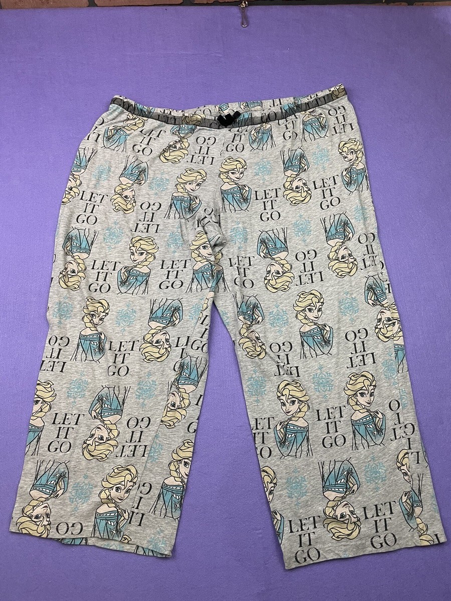 Disney Frozen Elsa Sleepwear Pants Womens Size XXL Gray Cotton Blend Stretch