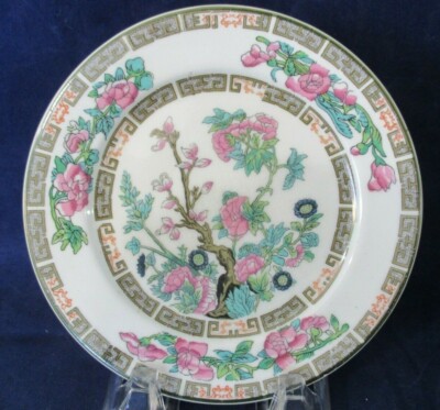 Bread Butter Plt Indian Tree Green Trim Antique John Maddock & Sons Ltd England