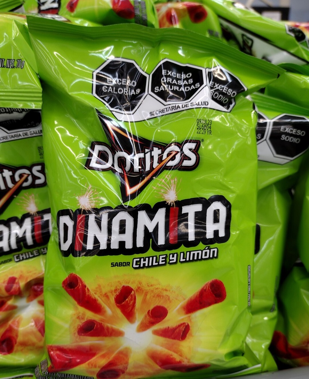 5X DORITOS DINAMITA CHIPS WITH CHILE Y LIMON ( LIME ) 5 de 50g c/u