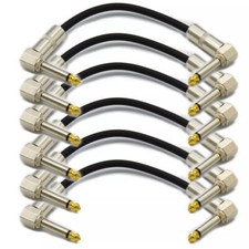 6,Guitar Effect Pedal Board Instrument Patch Cord Cables 6" 1/4" Right Angle