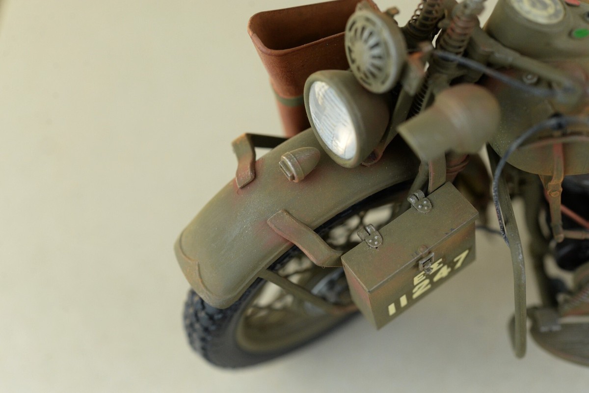 Already built model of Greek Army Harley Davidson WLA-45 1:9 scale