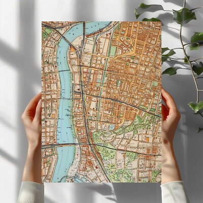 Berlin City Map Premium Poster Schöne Wanddeko Dekoration in 40X30 cm