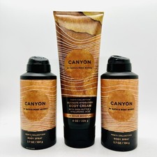 NEW 3/PCS SET BATH  BODY WORKS CANYON MEN  S COLLECTION 1-BODY CREAM  2/ SPRAY