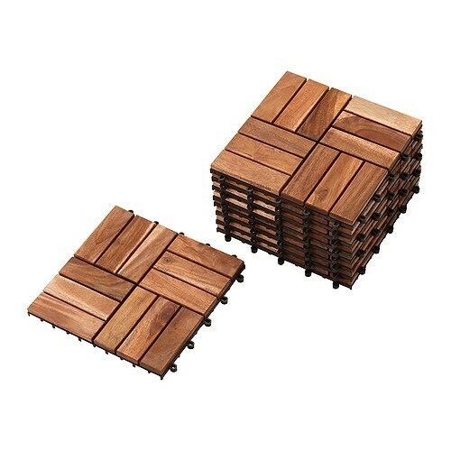 Ikea Outdoor Deck and Patio Interlocking Flooring Tiles BrownStained