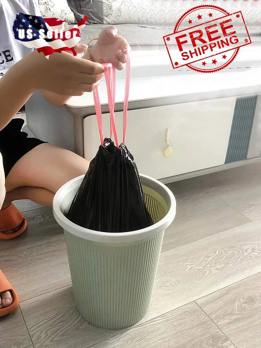 75pcs Small Trash Bags Black Trash Can Liners Disposable Plastic