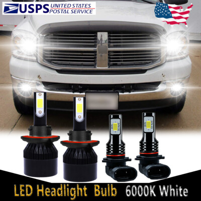 For Dodge Durango 2004-2006 4X LED Headlight High/Low Beam + Fog Light Bulbs C9B
