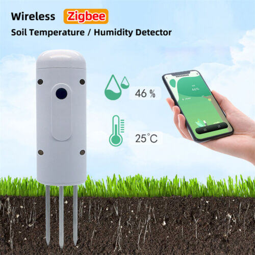 Tuya Zigbee Wireless Soil Moisture Meter Temperature Humidity Tester Plant Monit - Picture 1 of 12