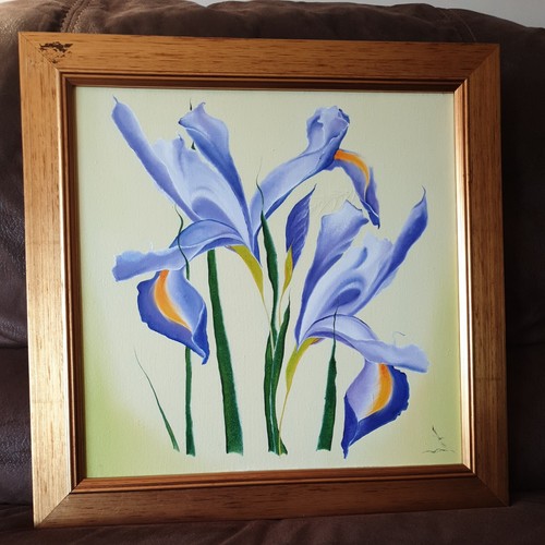 Oil on Canvas - "Irises" Ukrainian artist Melnichenko,Framed - Picture 9 of 15