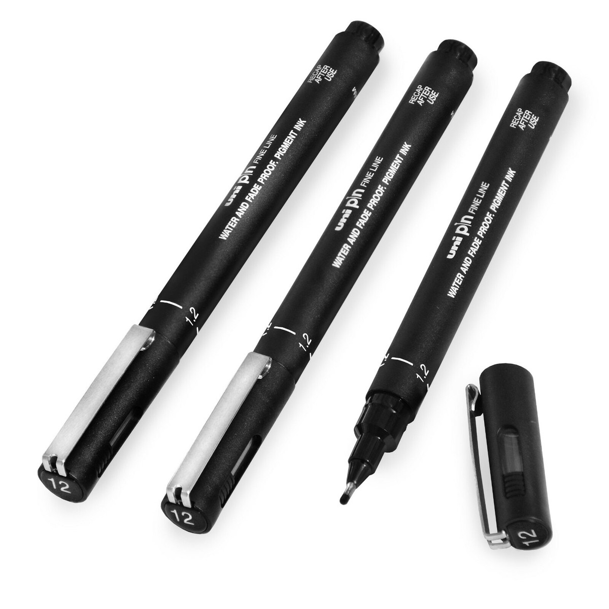 Uni Pin Fineliner Drawing Pen Technical Drawing Black Ink 1.2mm