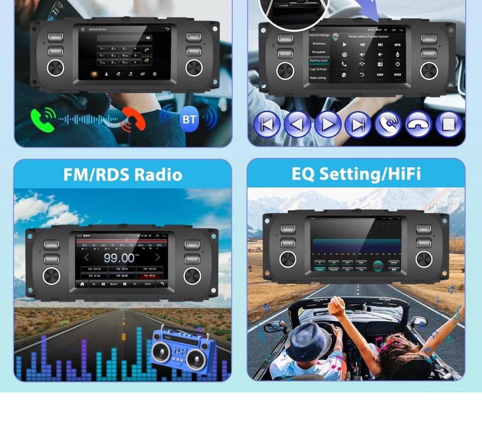 Android 13 Car Stereo Radio GPS Head Unit Apple Carplay for Jeep Dodge