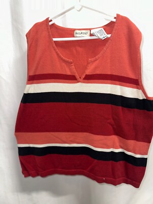 White Stag Women's Red/Brown/White/Peach Tank Top size EXTRA LARGE 16/18.