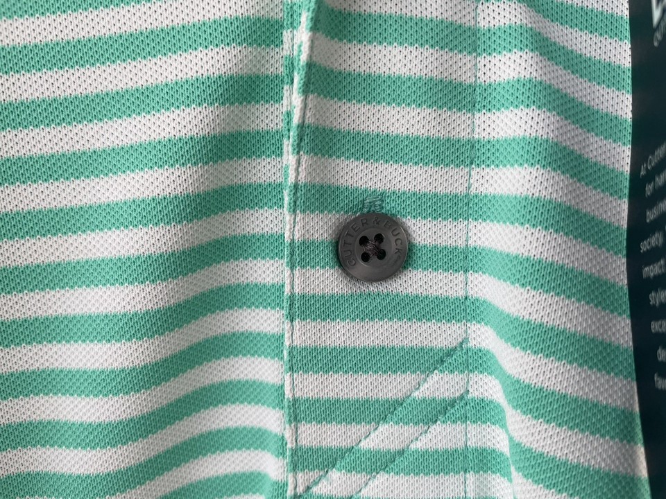 BNWT Clutter & Buck Golf Top Green White Stripes Size UK Medium eBay