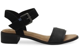 toms black leather sandals