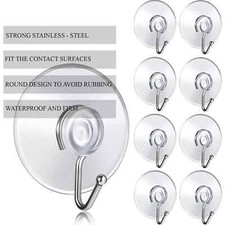 3cm small WINDOW SUCTION CUP HOOKS Clear/Plastic Bathroom Kitchen work, home etc