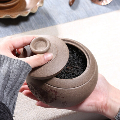 full handmade tea canister with sealed lid real yixing zisha purple clay jar new