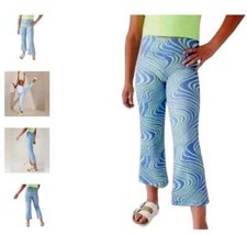 NWT Athleta Girl Chit Chat Kick Flare Capri Yoga Pants  XXL 16  Blue/Lt.Green