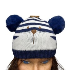 NWT Baby Toddler Bear with Faux Fur Ears Knit Beanie The Hat Brand Knit One Size
