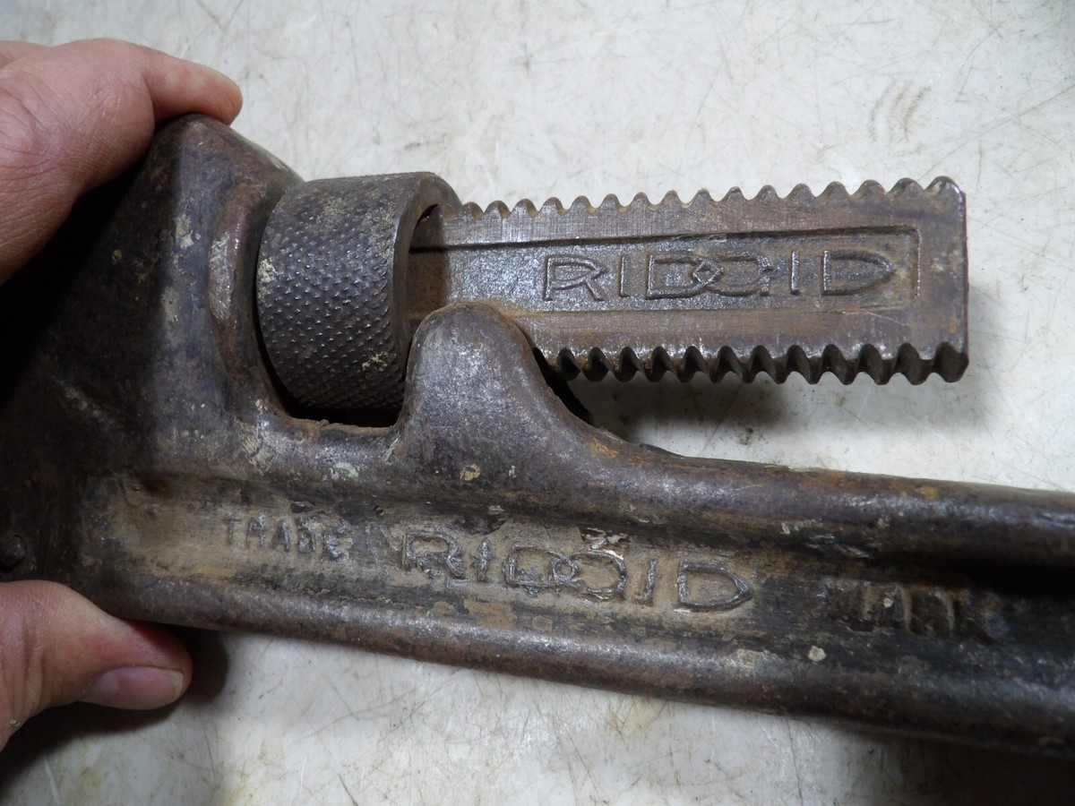 Vintage/Antique Ridgid Ridge Tool 24 Steel Pipe Wrench Pat