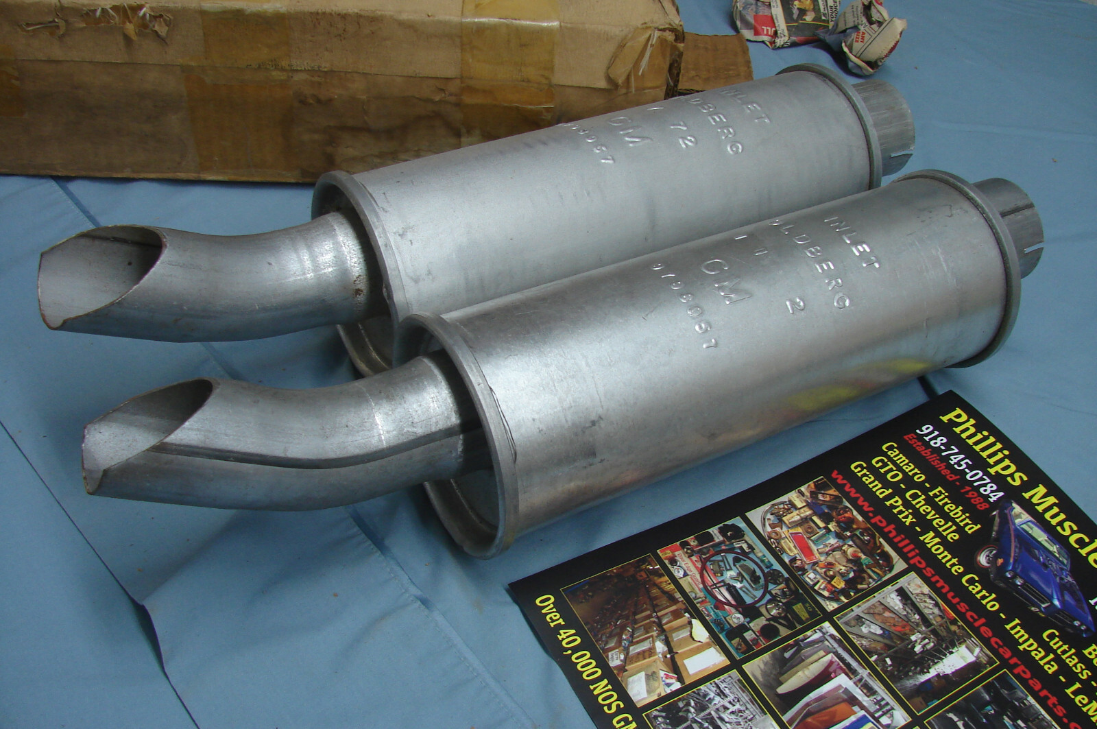 1969 GTO JUDGE NOS GM EXHAUST MUFFLER RESONATORS RAM AIR 3 4 GRAND PRIX