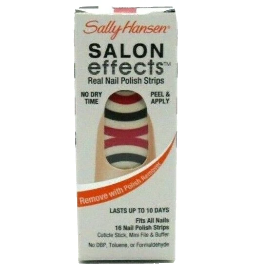 Sally Hansen Efectos de salón en casa manicura esmalte de uñas tiras envolturas rojo negro Foto 2 de 4