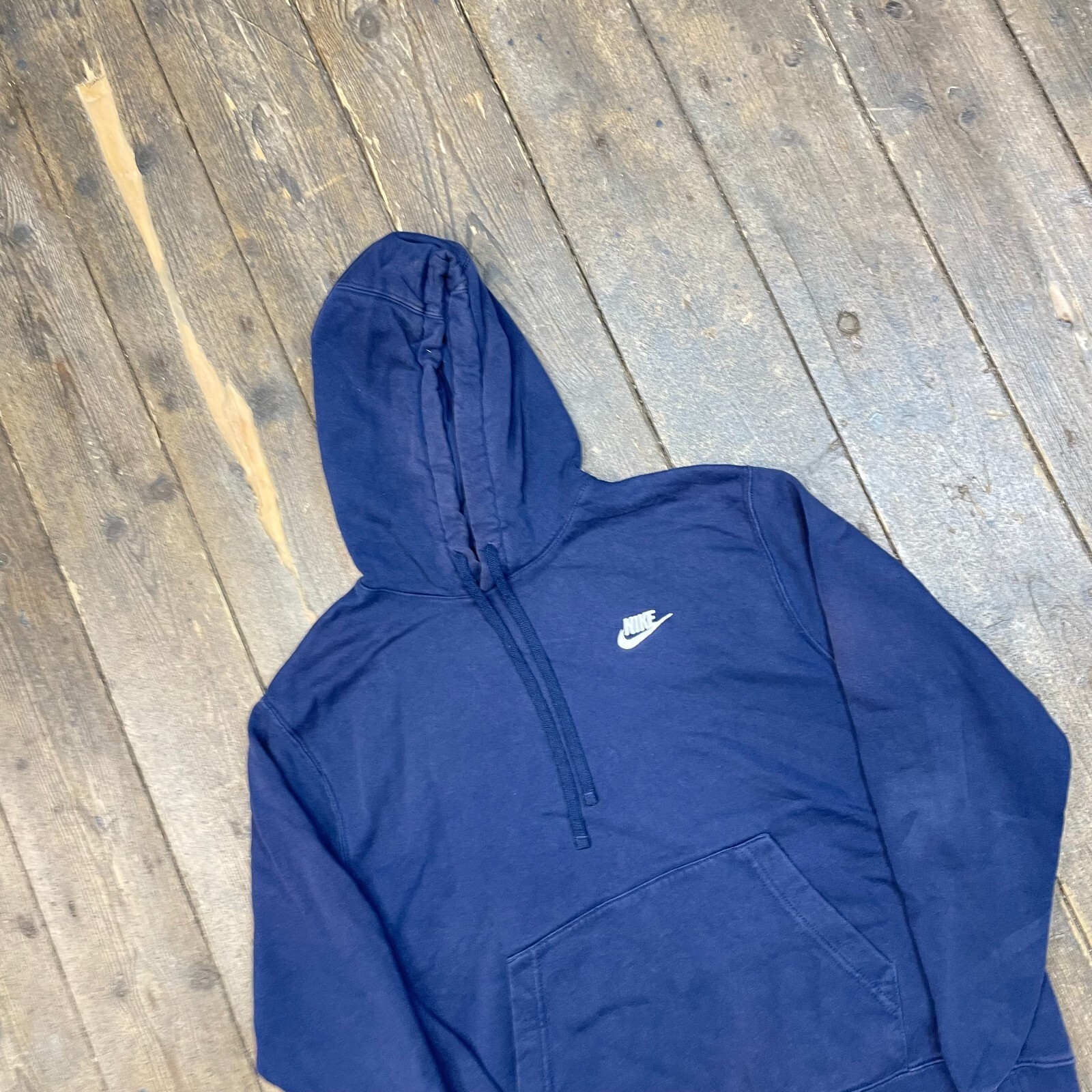 Nike Hoodie Vintage Y2K Club Logo Training Sweatshirt, Blue, Mens Medium image 3