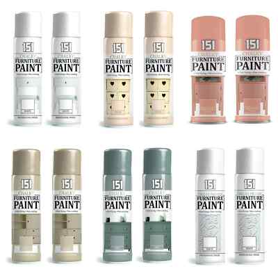 2x Kreide Finish Möbel Sprühfarbe Aerosol Smooth Touch Matt Finish DIY 400ml