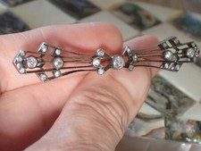 Rarität! Brosche, 1 ct Diamanten, antik, Wien 1900, Gold, Schleife, Frackfliege