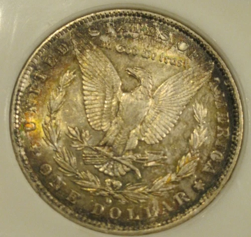 1881 O Morgan Silver Dollar - AU, Colorful Tones both sides 4856