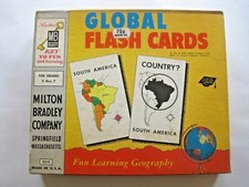 Vintage 1958 Milton Bradley Global Flash Cards Geography Learning Game