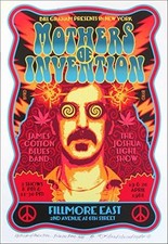 Frank Zappa Mothers Poster Fillmore East '68 New Artist Ed SN 100 David Byrd COA