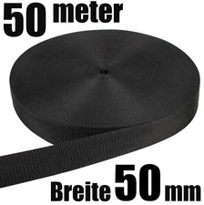 SCHWARZ  50 MM / 50 METER  PP STARK Gurtband Taschengurt Taschenband
