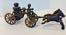 Firefighter Fire Pumper Wagon Horse Drawn Fire Truck Toy Vintage Cast Iron