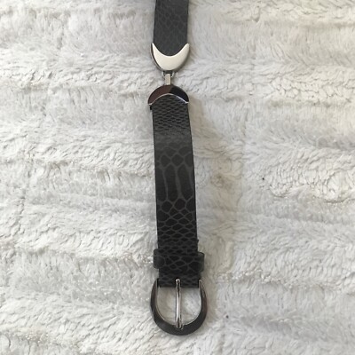 Nine West faux snakeskin belt. Black n Gray Size LARGE Nine West Black Faux snake python Leather Wide Stretch Belt  main image 2
