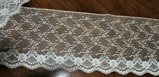 6"w 3.5 yards IVORY Fine Filet Net Lace Scalloped Trim for Bridal Dolls Crafts