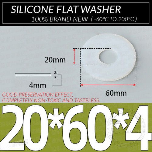 1MM - 5MM THICK WHITE SILICONE HIGH TEMP FLAT RING RUBBER WASHER SEAL GASKETS - Picture 229 of 255