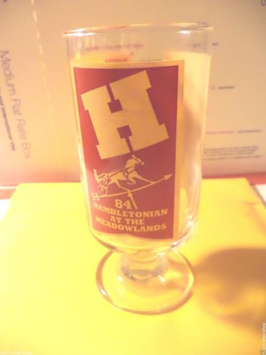 HAMBLETONIAN at the Meadowlands 1984 Glass 5.25" Harness Horse Racing Trotters