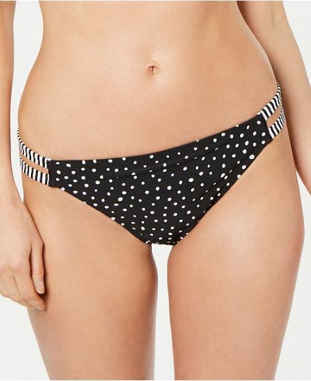 California Waves - Mermaid Dot Smocked Bikini Set, Black/White Dot, Medium, NWT