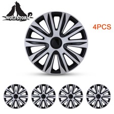 15 Inch Wheel Covers Trim Ring R15 Snap On Hubcaps Silverblack Lacquer Hub Caps