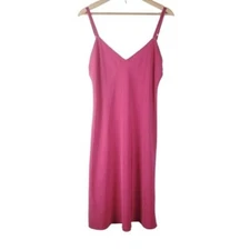 Natori Cruz Slip Dress Womens Small Pink V-neck Midi Length Adjustable Straps